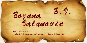 Božana Valanović vizit kartica